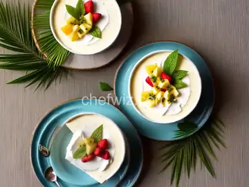 Coconut Panna Cotta with Tropical Fruit