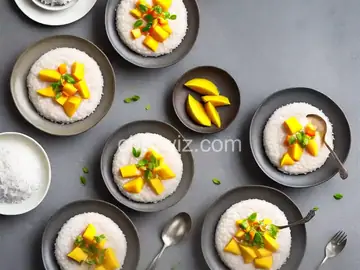 Coconut Rice Pudding with Mango