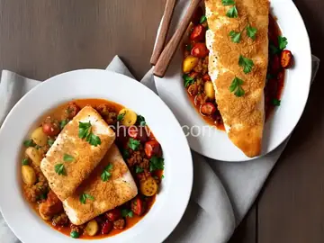 Cod with Chorizo and Breadcrumbs