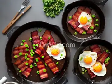 Coffee-Glazed Bacon With Eggs