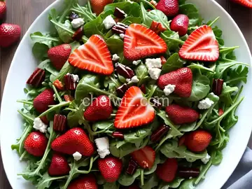 Colorful Strawberry Arugula Salad with Balsamic Vinaigrette