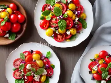 Colorful Tomato Salad with Rose Water Dressing