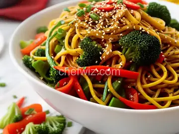 Colorful Veggie Sesame Noodles