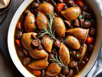 Coq Au Vin with Rosemary and Thyme
