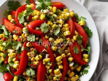 Corn, Roasted Red Pepper and Cilantro Salad