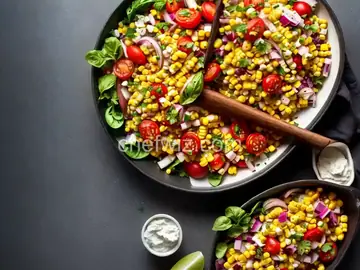 Corn, Sweet Onion, and Tomato Salad