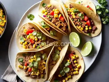 Corn Tortilla Tacos with Ground Turkey