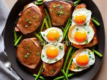 Costillas a la Riojana (Argentine Pork Chops With Fried Eggs and Vegetables)