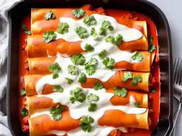 Cottage Cheese Chicken Enchiladas