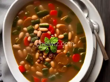 Country Style Bean Soup with Ribbles