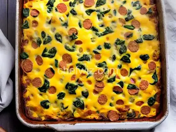 Cowboy Breakfast Casserole With Sausage and Spinach