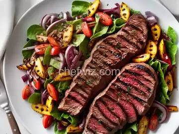 Cowboy Steak With Grilled Red Onion Salad