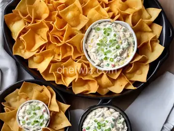 Crab Rangoon Dip with Crispy Wonton Chips