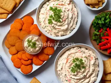 Crab Stick Crackers with Crab Dip