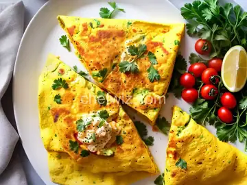 Crab and avocado omelet