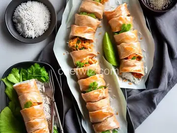 Crackly–Chewy Rice Paper Salmon Rolls