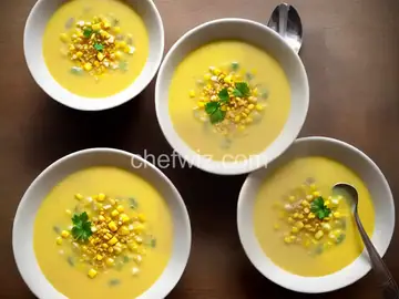 Cream of Patty Pan Squash and Sweet Corn Soup