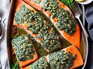 Creamed Spinachï¿½Stuffed Salmon