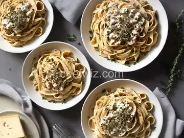 Creamy Baked Fettuccine with Asiago and Thyme