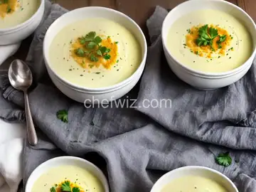 Creamy Cauliflower Soup With Cheesy Mustard Croutons