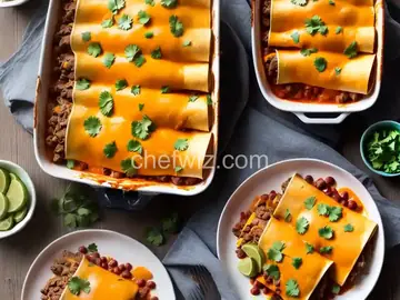 Creamy Cheddar Beef Enchiladas