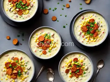 Creamy Corn and Clam Chowder With Crispy Chorizo