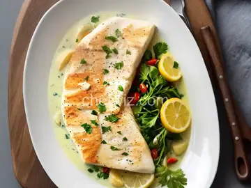 Creamy Halibut Olympia