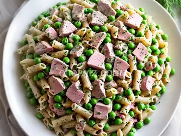 Creamy Herbed Easter Ham and Pea Pasta Salad
