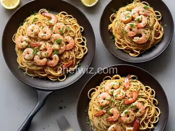 Creamy Lemon-Pepper Shrimp Spaghetti