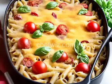 Creamy Pasta Bake with Cherry Tomatoes and Basil
