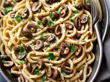 Creamy Pasta With Crispy Mushrooms