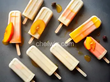 Creamy Peach & Honey Popsicles