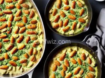 Creamy Pesto Baked Gnocchi & Chicken Skillet