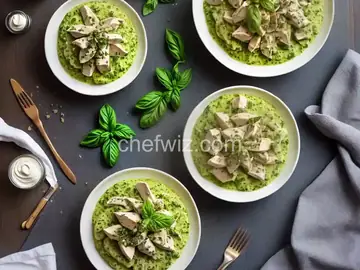 Creamy Pesto Chicken and Bow Ties