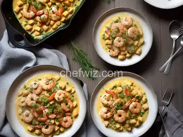 Creamy Saffron Shrimp with Gnocchi and Caramelized Onion