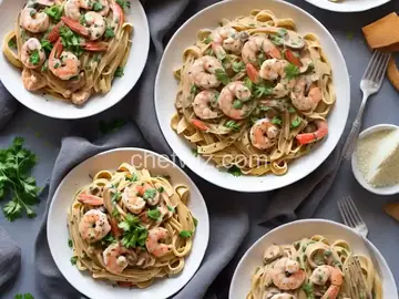 Creamy Shrimp Pasta with Mushrooms