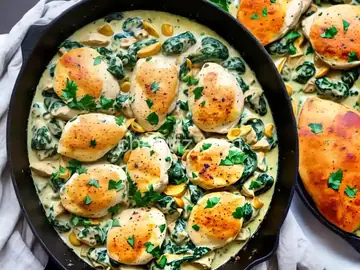 Creamy Spinach and Artichoke Chicken Skillet