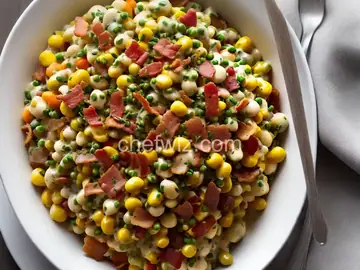 Creamy Succotash with Bacon, Thyme and Chives