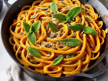 Creamy (vegan!) Butternut Squash Linguine with Fried Sage
