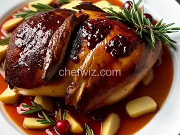 Crisp-Tender Roast Duck with Cherry-Rosemary Sauce