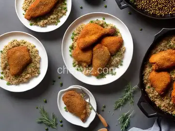 Crispy Chicken With Za’atar-Olive Rice
