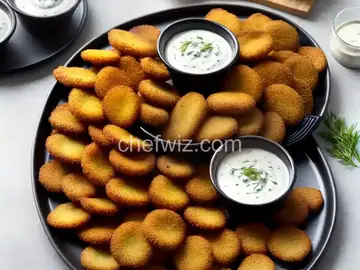 Crispy Fried Pickles with Buttermilk Dipping Sauce