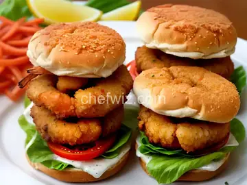Crispy Golden Shrimp Burgers