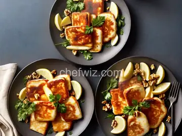 Crispy Haloumi Cheese with Dates, Walnuts, and Apples