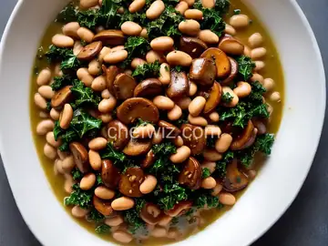 Crispy Mushrooms With Creamy White Beans and Kale
