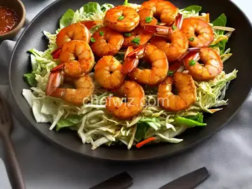 Crispy Pan-Fried Shrimp With Cabbage Slaw and Gochujang Mayo
