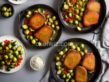 Crispy Pork Chops with Sriracha Brussels Sprouts