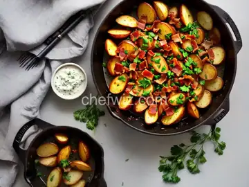 Crispy Potatoes with Bacon, Garlic, and Parsley