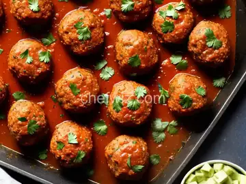 Crispy Sheet-Pan Meatballs With Salsa Verde