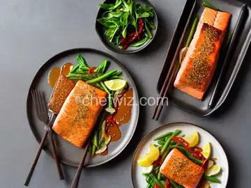 Crispy-Skin Salmon With Miso-Honey Sauce
